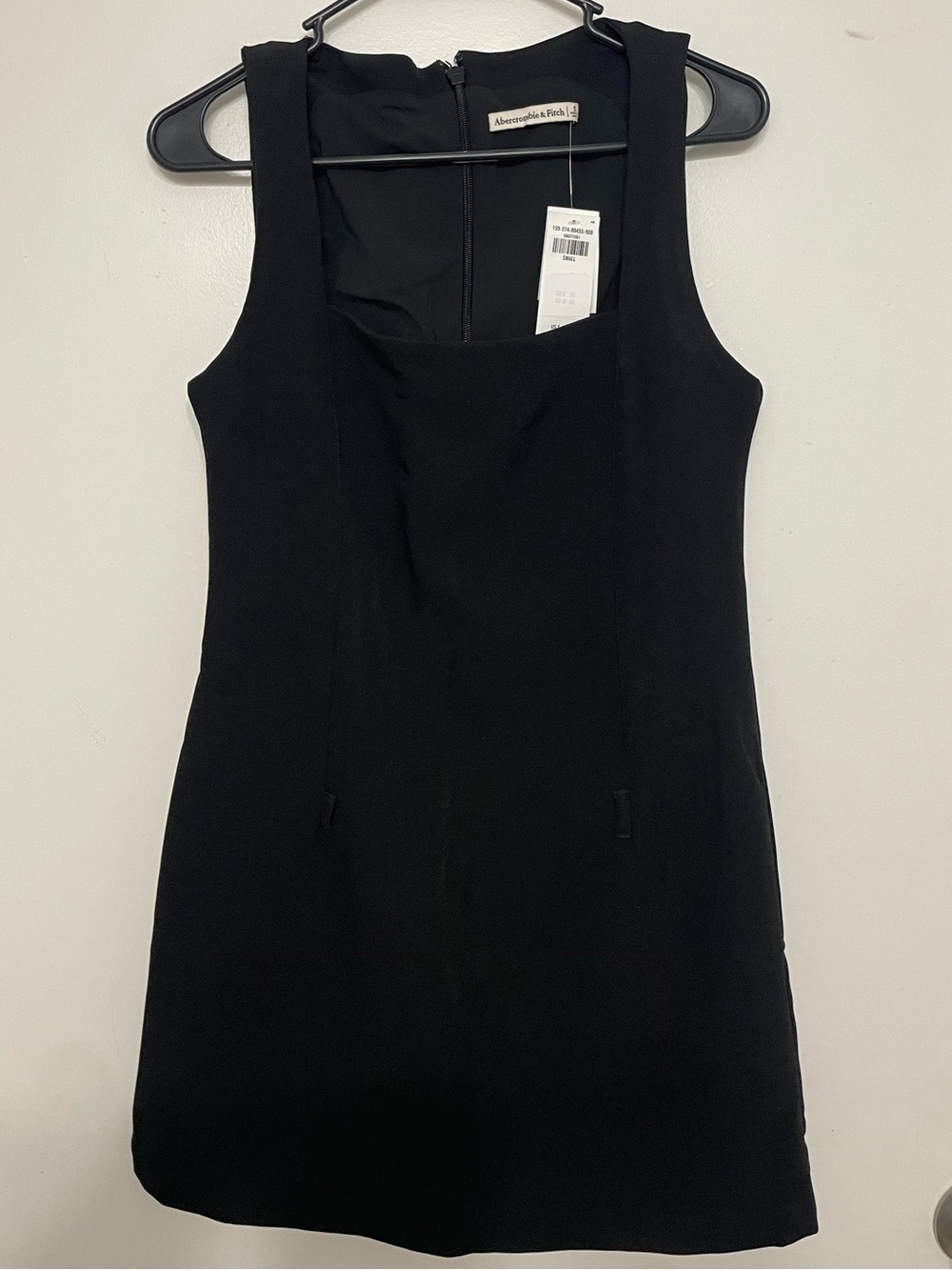 Abercrombie & Fitch Black Sleeveless Square-Neck Mini Dress